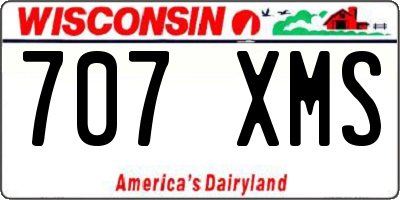 WI license plate 707XMS