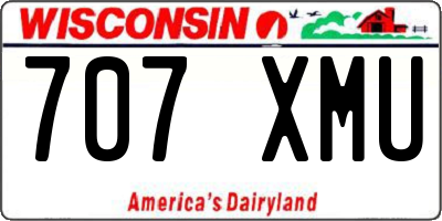 WI license plate 707XMU