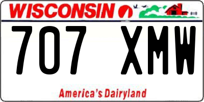 WI license plate 707XMW