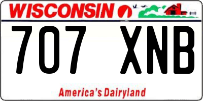 WI license plate 707XNB