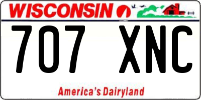 WI license plate 707XNC