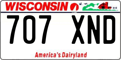 WI license plate 707XND