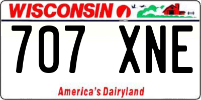 WI license plate 707XNE