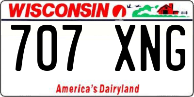 WI license plate 707XNG