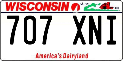 WI license plate 707XNI