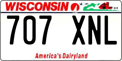 WI license plate 707XNL