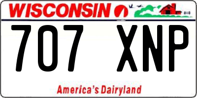 WI license plate 707XNP
