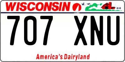 WI license plate 707XNU
