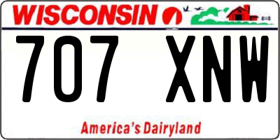 WI license plate 707XNW