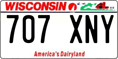 WI license plate 707XNY
