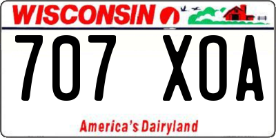 WI license plate 707XOA