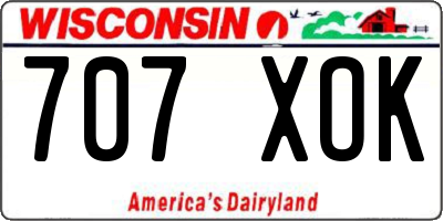 WI license plate 707XOK
