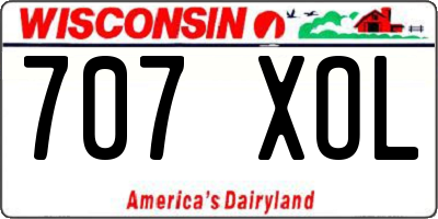 WI license plate 707XOL