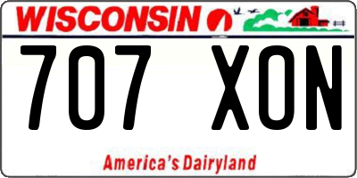 WI license plate 707XON