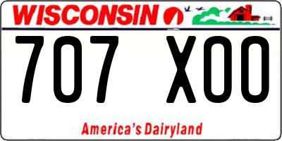 WI license plate 707XOO