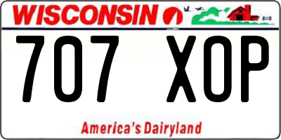 WI license plate 707XOP