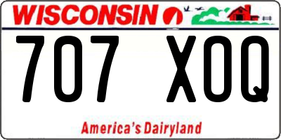 WI license plate 707XOQ