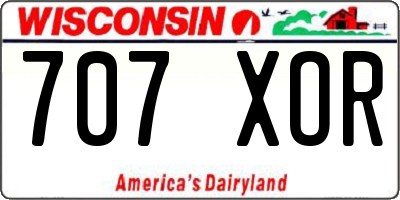 WI license plate 707XOR
