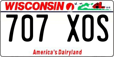WI license plate 707XOS