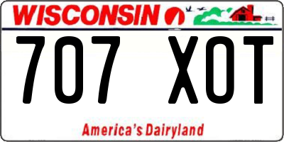 WI license plate 707XOT