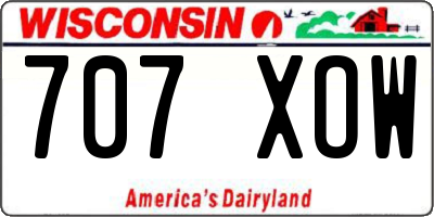 WI license plate 707XOW