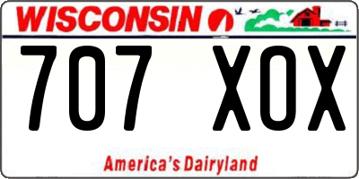 WI license plate 707XOX