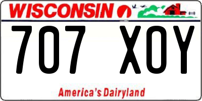 WI license plate 707XOY