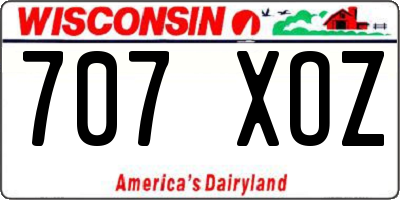 WI license plate 707XOZ