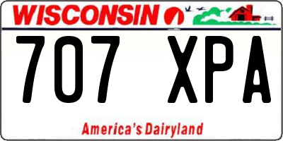 WI license plate 707XPA