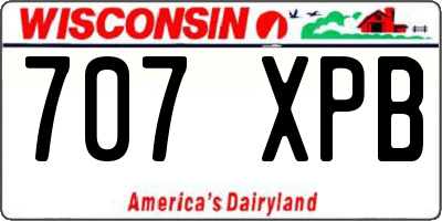 WI license plate 707XPB