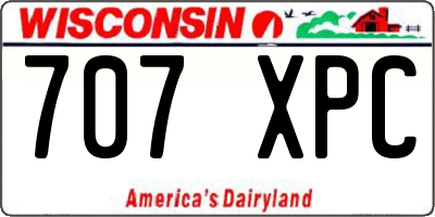 WI license plate 707XPC