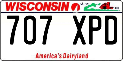 WI license plate 707XPD