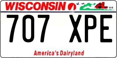 WI license plate 707XPE
