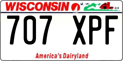 WI license plate 707XPF
