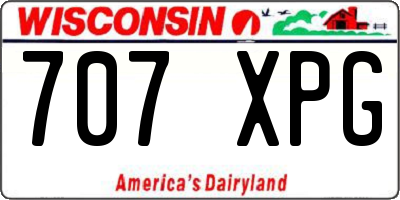 WI license plate 707XPG