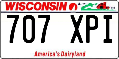 WI license plate 707XPI