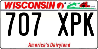 WI license plate 707XPK