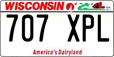 WI license plate 707XPL