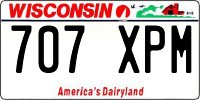WI license plate 707XPM