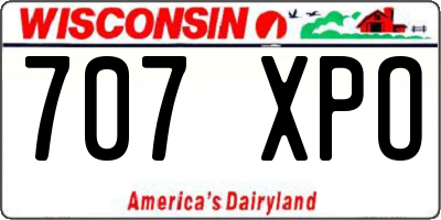 WI license plate 707XPO