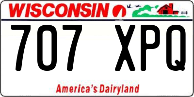 WI license plate 707XPQ