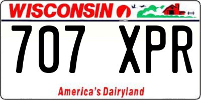 WI license plate 707XPR