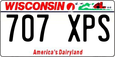 WI license plate 707XPS