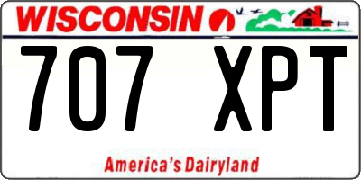 WI license plate 707XPT