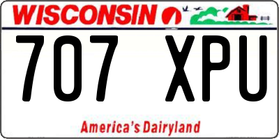 WI license plate 707XPU