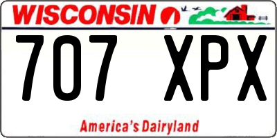 WI license plate 707XPX