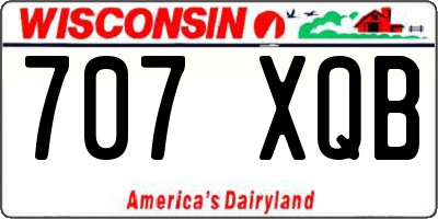WI license plate 707XQB