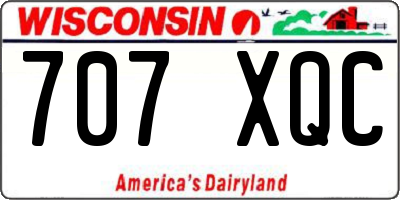 WI license plate 707XQC