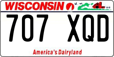 WI license plate 707XQD