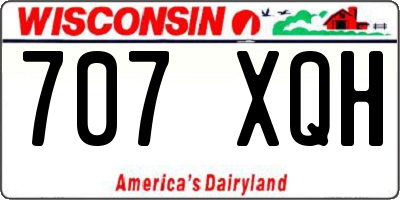 WI license plate 707XQH